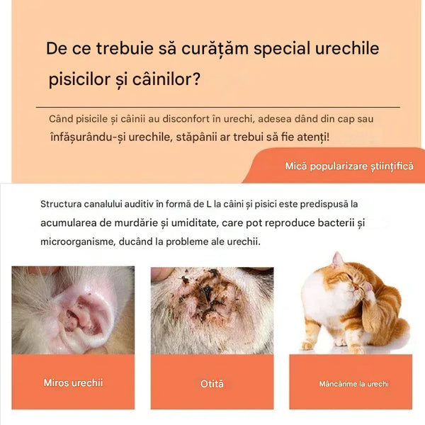 Curățător delicat urechi animale